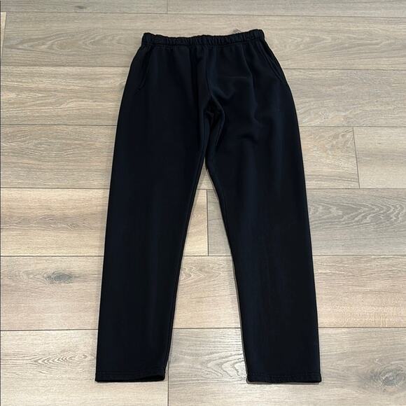 TALENTLESS Pitch Black Tapered Cotton Fleece Comfy Sweatpant Bottoms Size Medium - Picture 2 of 12